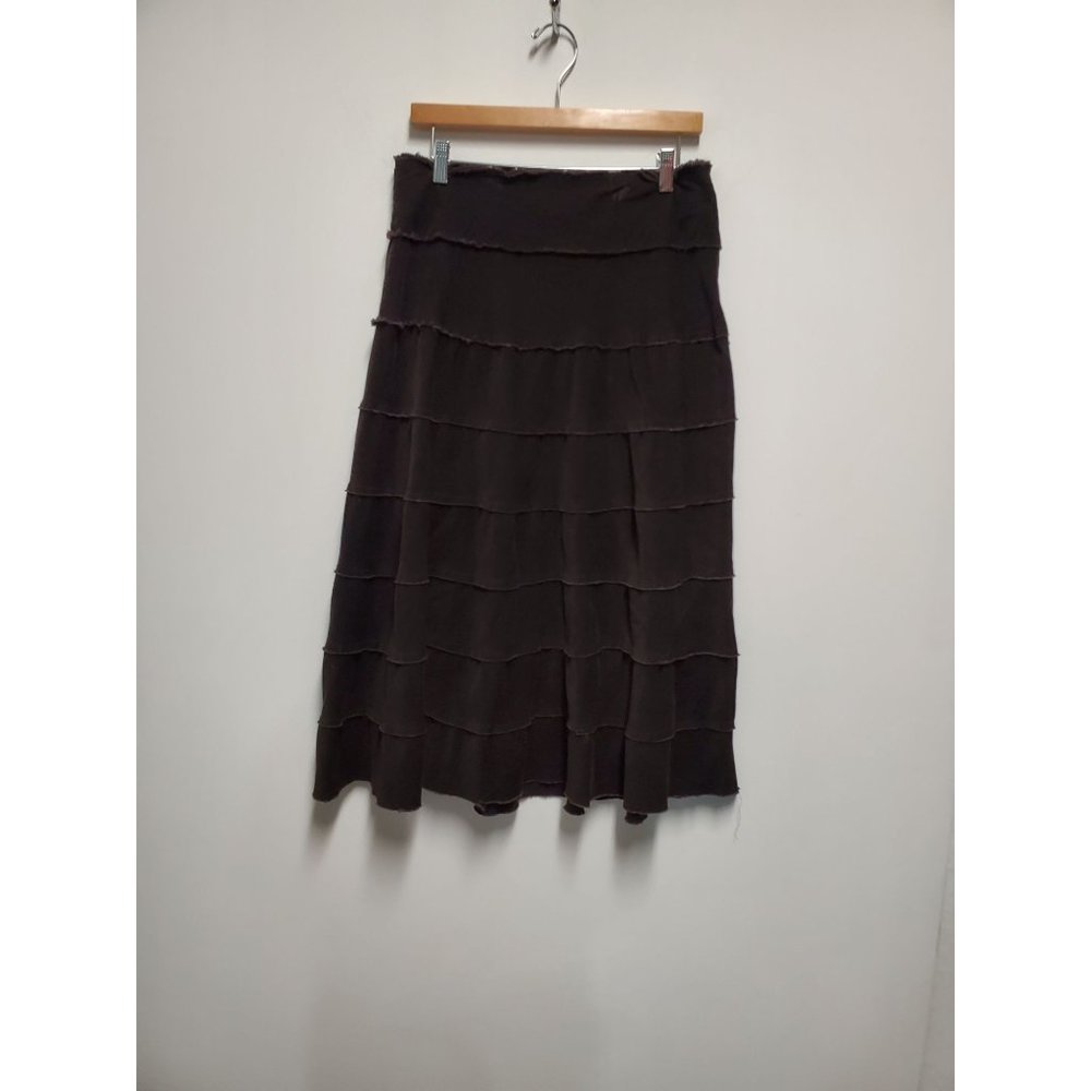 METRO GIRL Womens Corduroy Tiered Brown Skirt. Size 10
